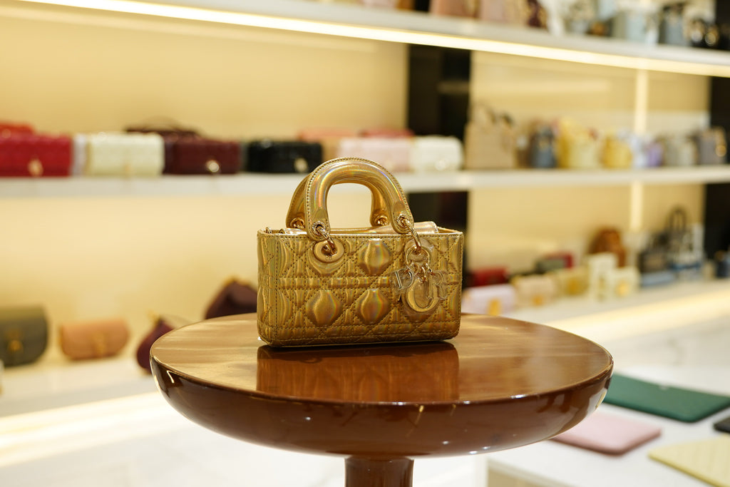 Dior | Borsa D-Joy – Pelle lucida – Oro – Finiture in oro