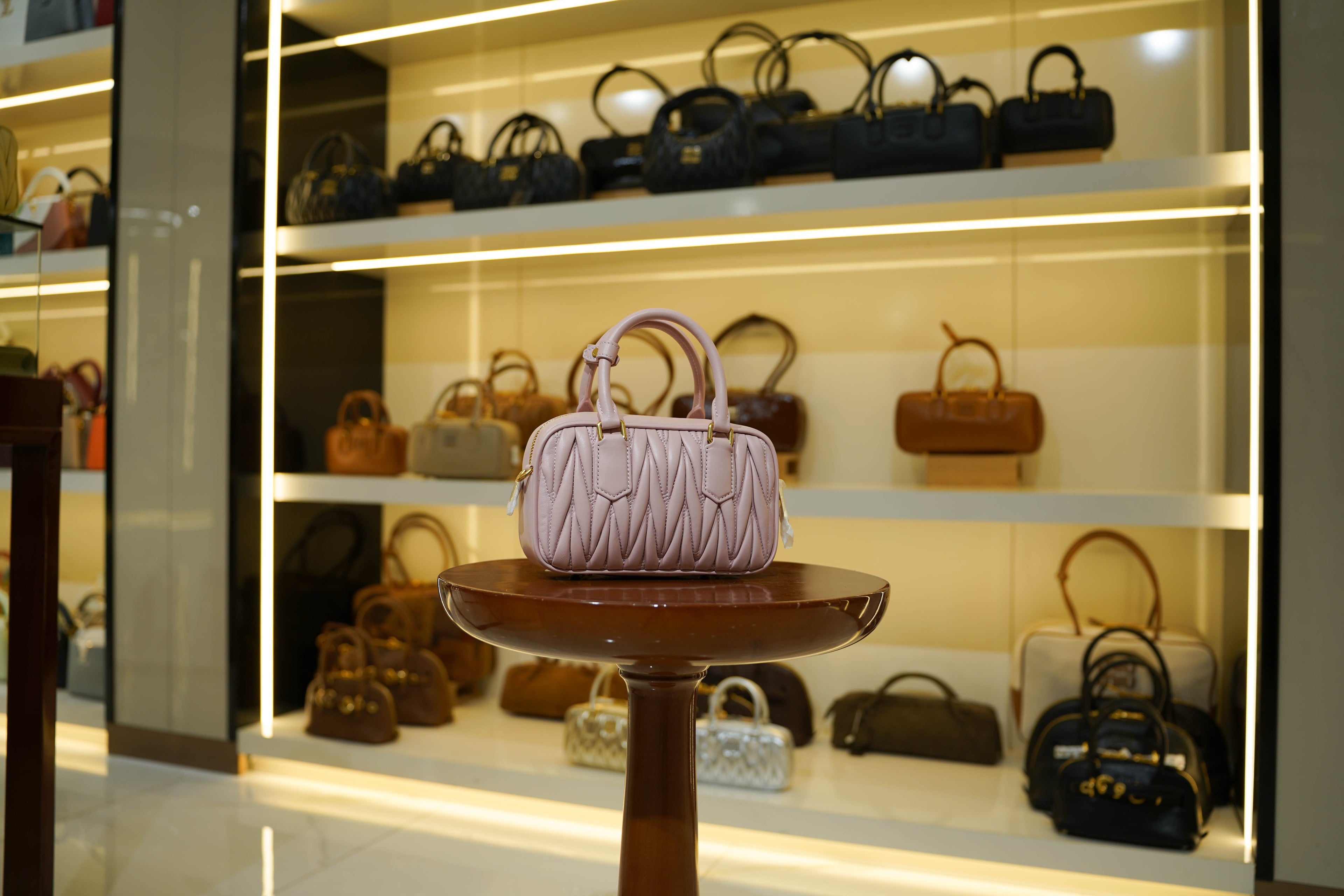 Miu Miu | Arcadie (Medium) – Matelassé – Pink – Gold Hardware