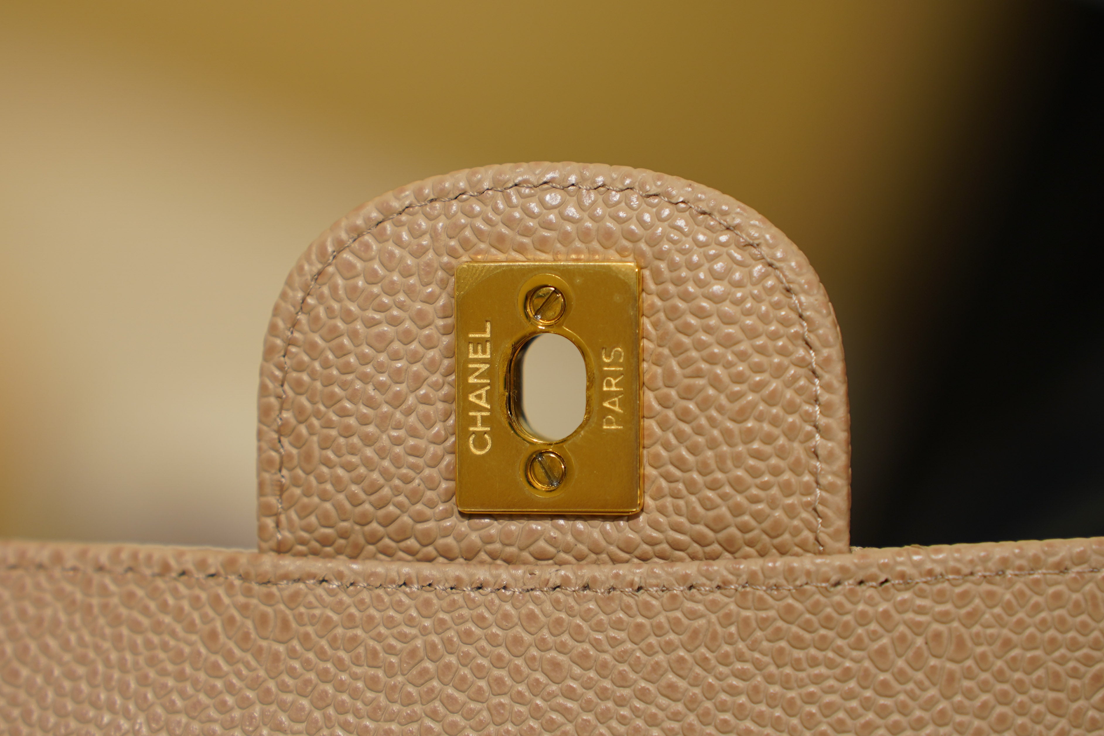 Chanel | Square Mini Flap Bag – Lambskin – Beige – Gold Hardware