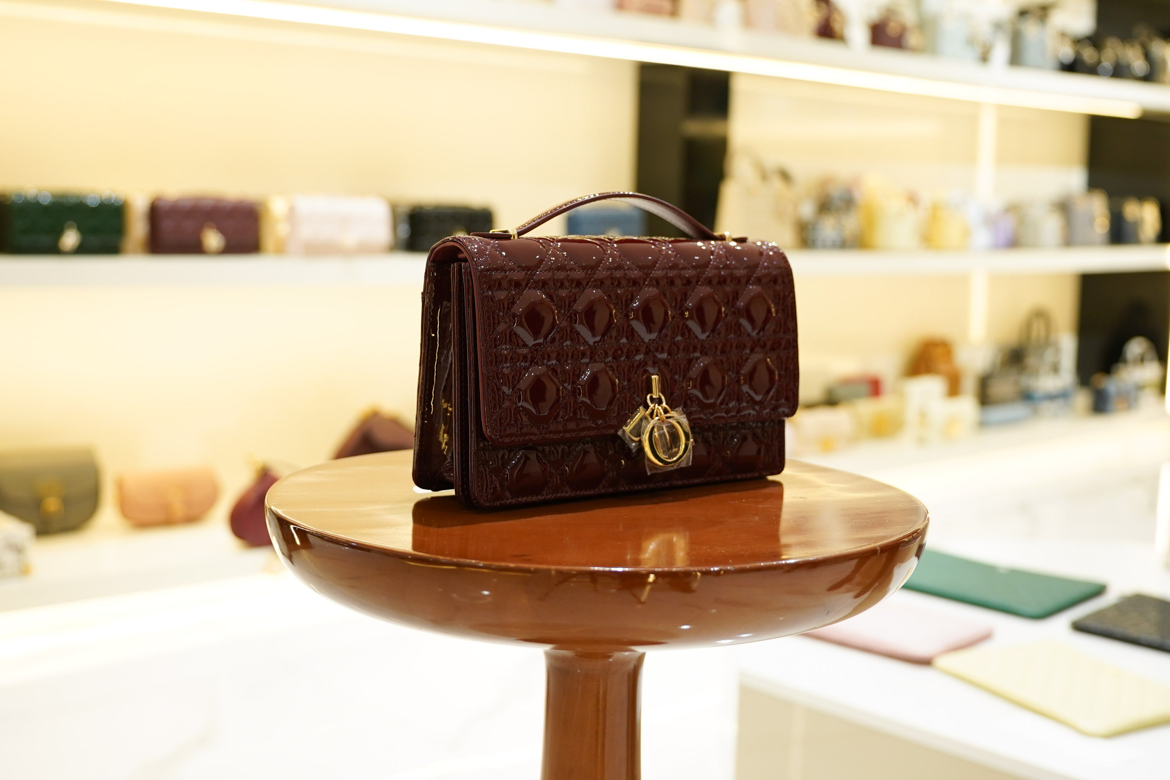 Dior | My Dior Mini Bag – Patent Leather – Burgundy – Gold Hardware