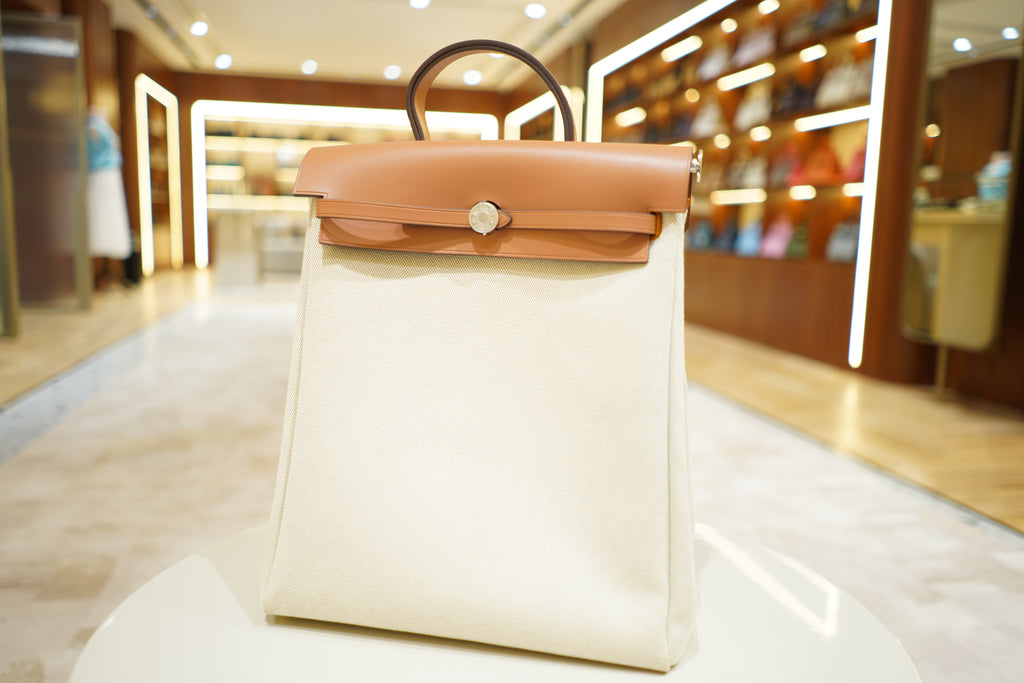 Hermes | Herbag Backpack – Canvas – Beige – Gold Hardware