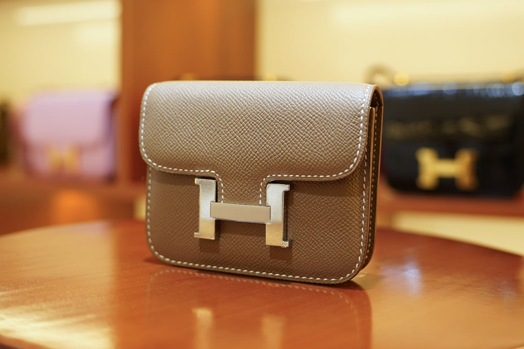 Hermes | Constance Slim Wallet – Epsom – Brown – Silver Hardware