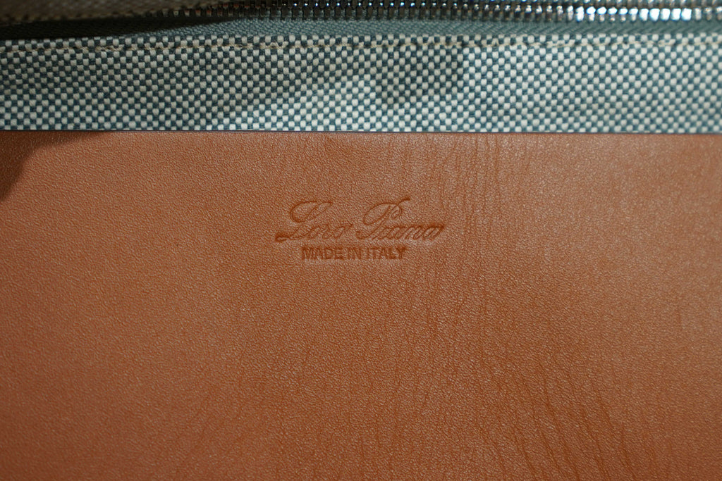 Loro Piana | The Suitcase Stripe (Large) – Canvas – Grey – Gold Hardware