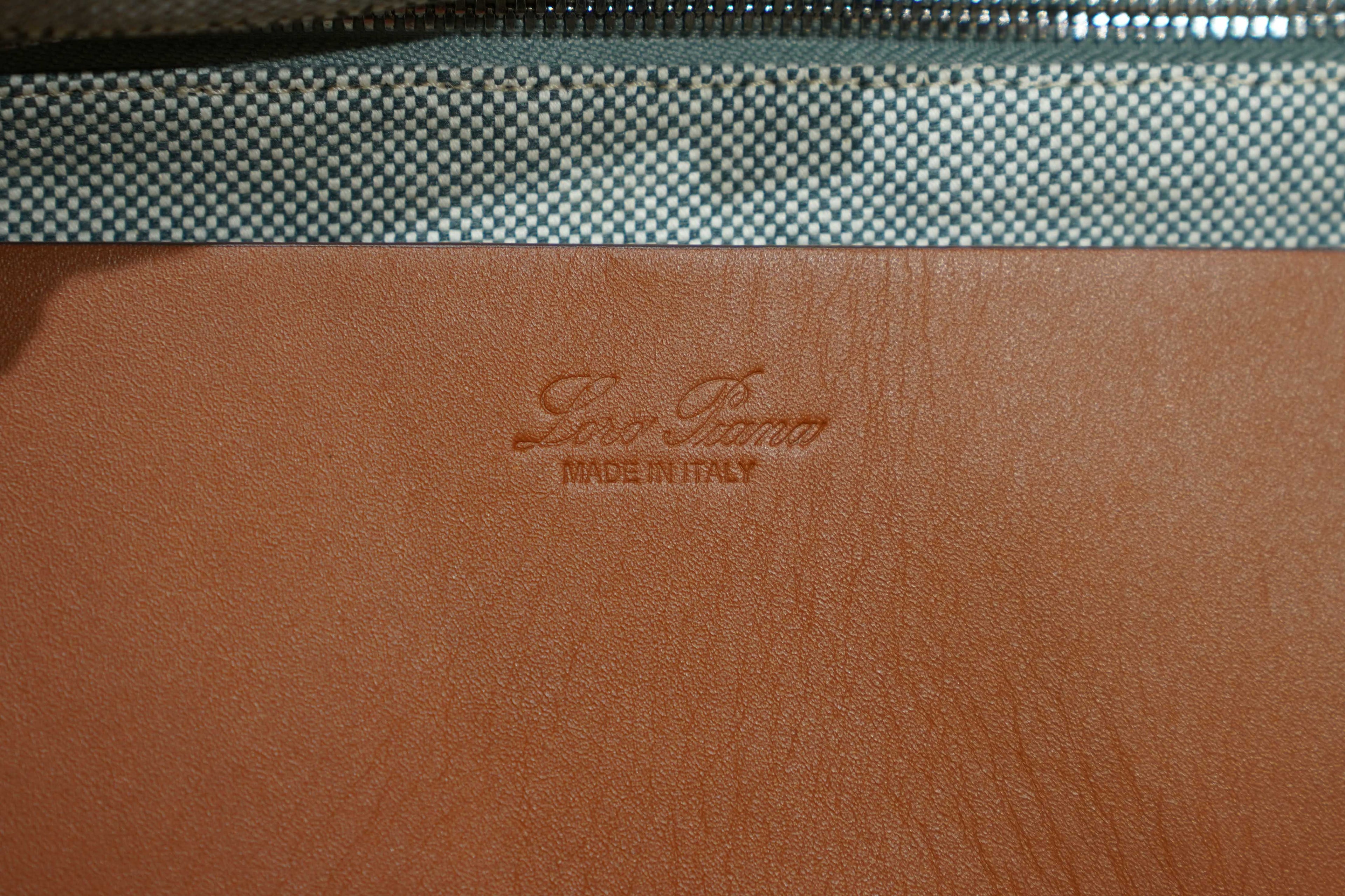 Loro Piana | The Suitcase Stripe (Large) – Canvas – Grey – Gold Hardware