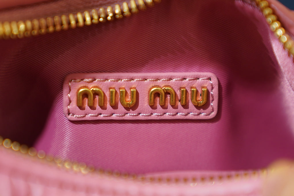 Miu Miu | Wander-Matelasse – Leather – Pink – Gold Hardware
