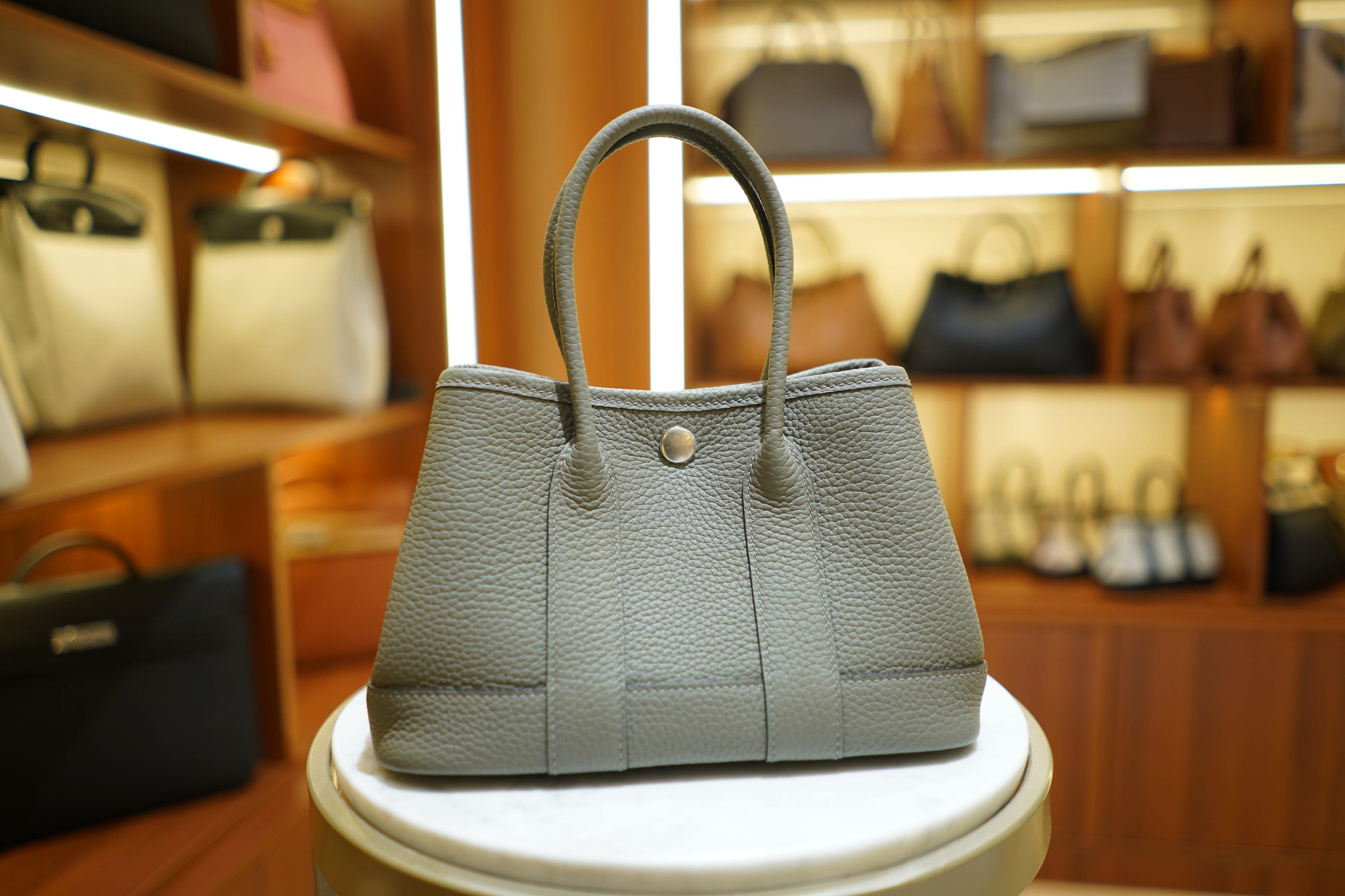 Hermes | Garden Party Mini – Togo – Grey – Silver Hardware