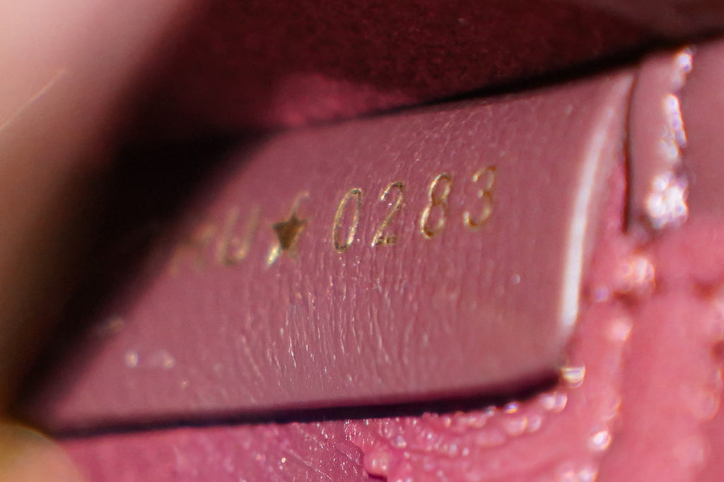 ديور | حقيبة دي-جوي - جلد - عنابي - ذهبي