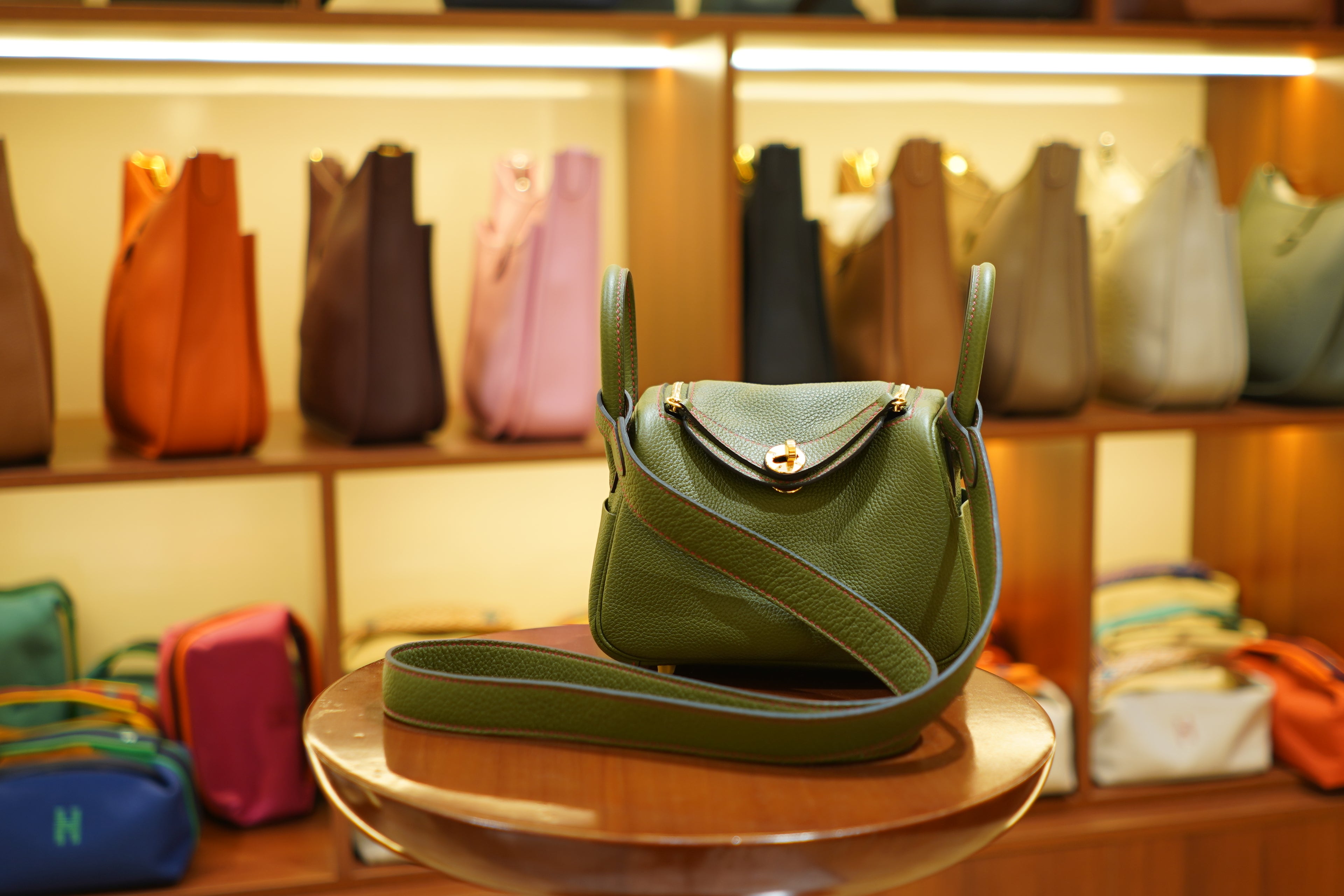 Hermes | Lindy Mini – Togo – Green – Gold Hardware