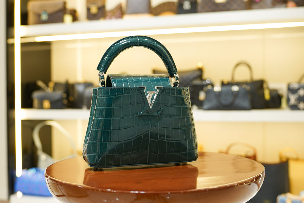 Louis Vuitton | Capucines Medium – Crocodile Leather – Green – Silver Hardware