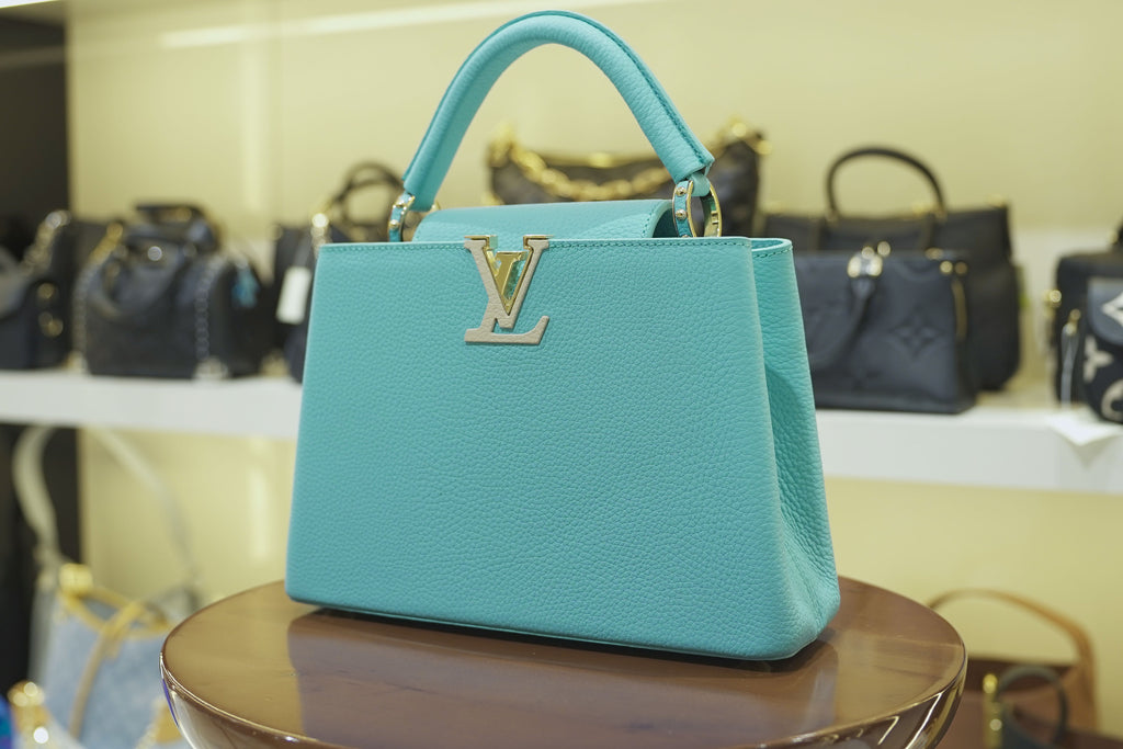 Louis Vuitton | Capucines – Leather – Blue – Gold Hardware