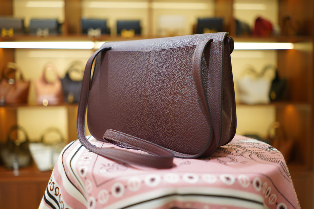 Hermes | Halzan 25 – Leather – Burgundy – Gold Hardware