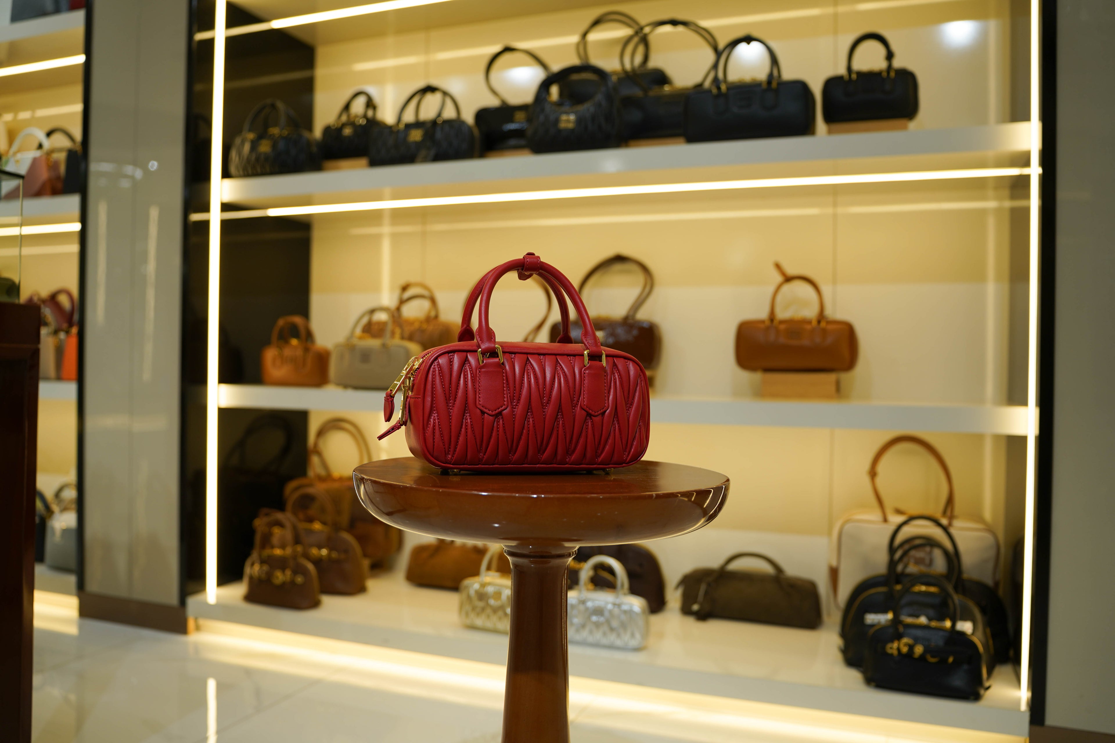 Miu Miu | Arcadie (Medium) – Leather – Red – Gold Hardware