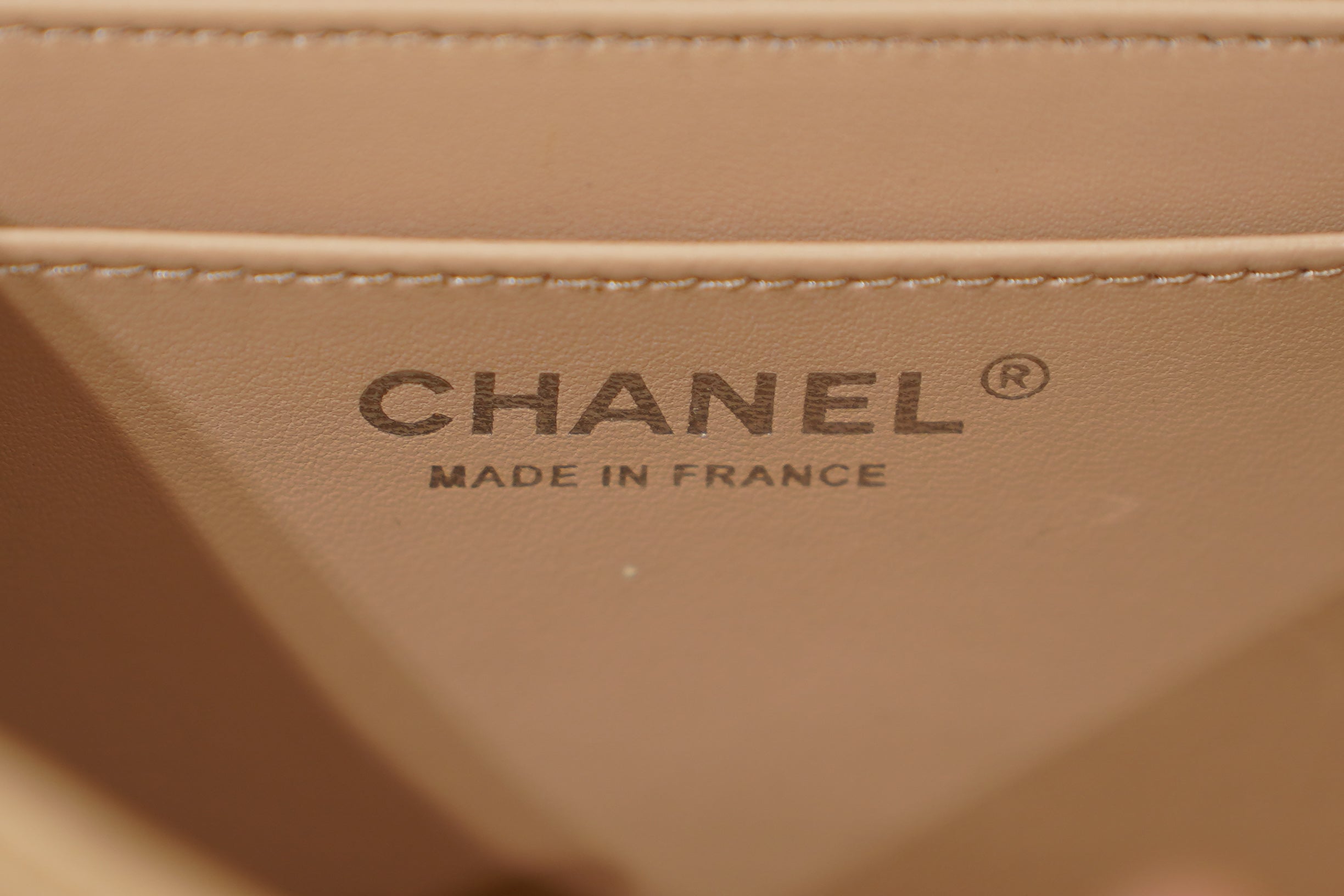 Chanel | Square Mini Flap Bag – Leather – Beige – Silver Hardware