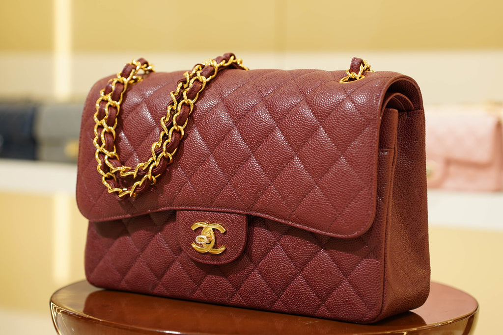 Chanel | Classic Flap Medium – Caviar Leather – Burgundy – Gold Hardware