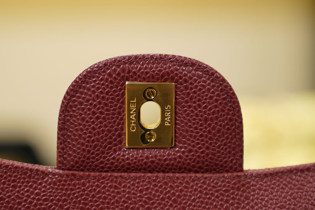 Chanel | Classic Flap Medium – Caviar Leather – Burgundy – Gold Hardware