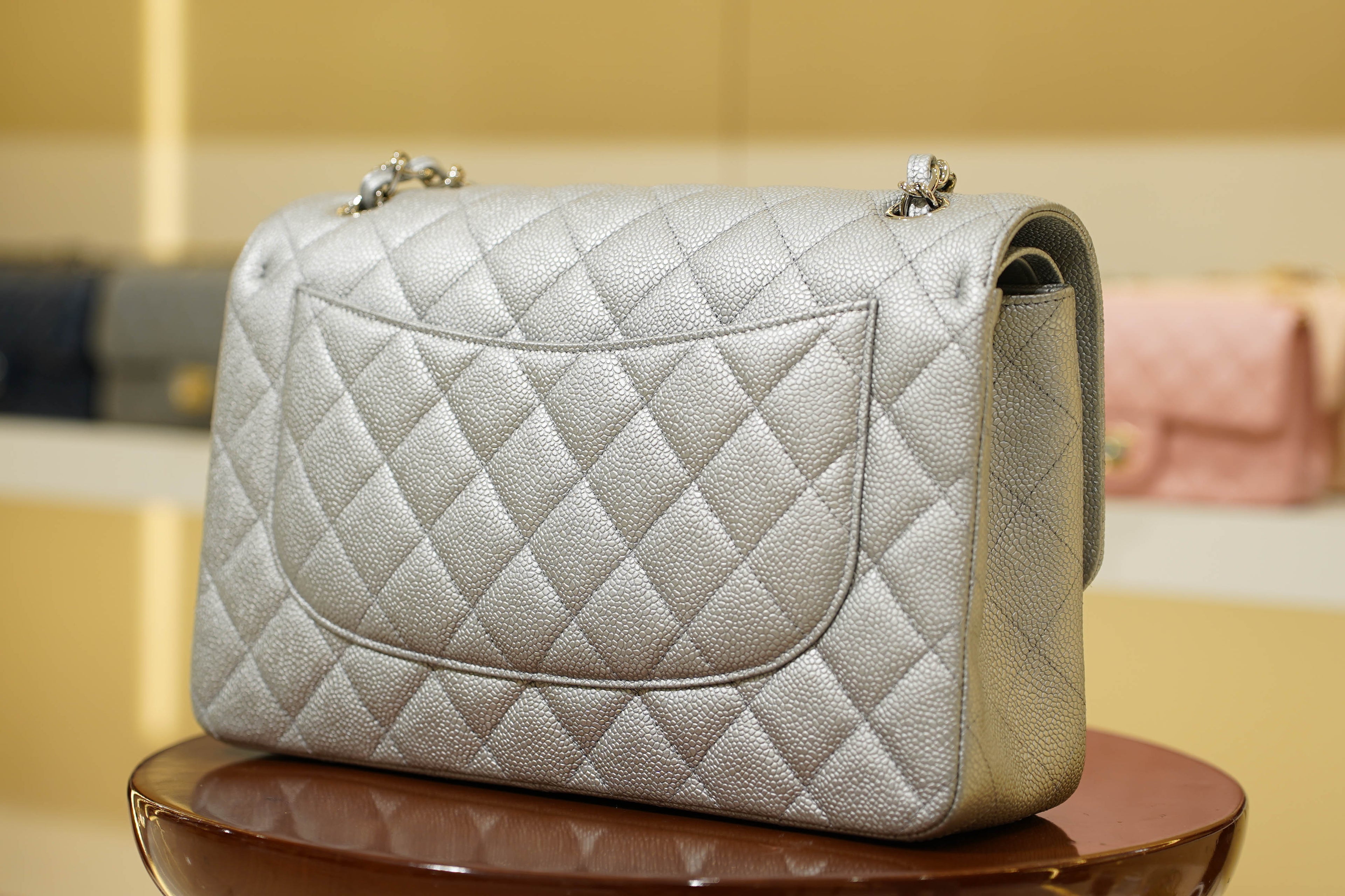 Chanel | Classic Flap Medium – Caviar Leather – Silver – Silver Hardware