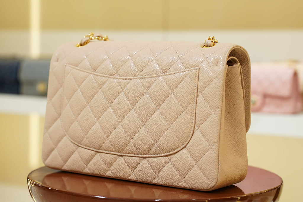 Chanel | Classic Flap Medium – Caviar Leather – Beige – Gold Hardware