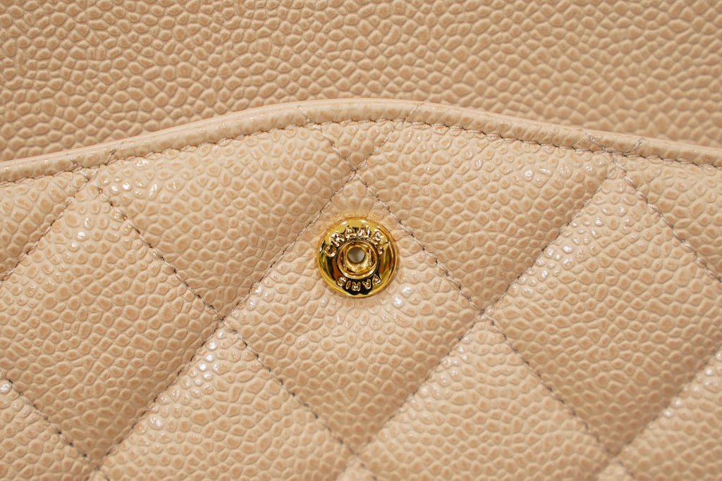 Chanel | Classic Flap Medium – Caviar Leather – Beige – Gold Hardware