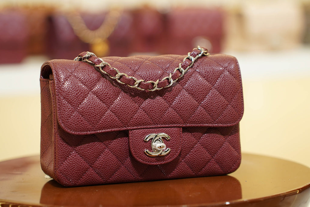 Chanel | Classic Flap Bag – Burgundy Caviar Leather – Silver Hardware