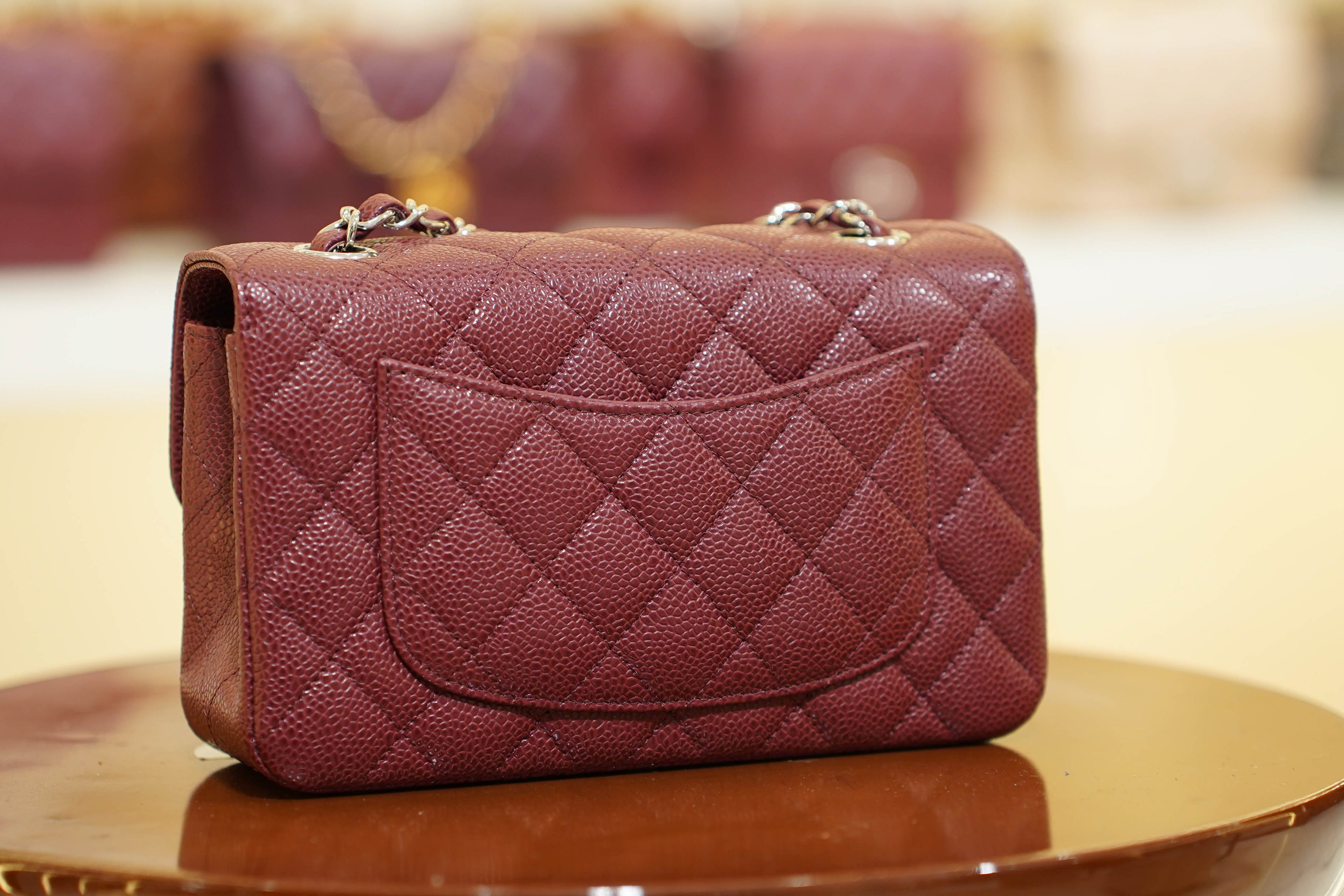 Chanel | Classic Flap Bag – Burgundy Caviar Leather – Silver Hardware