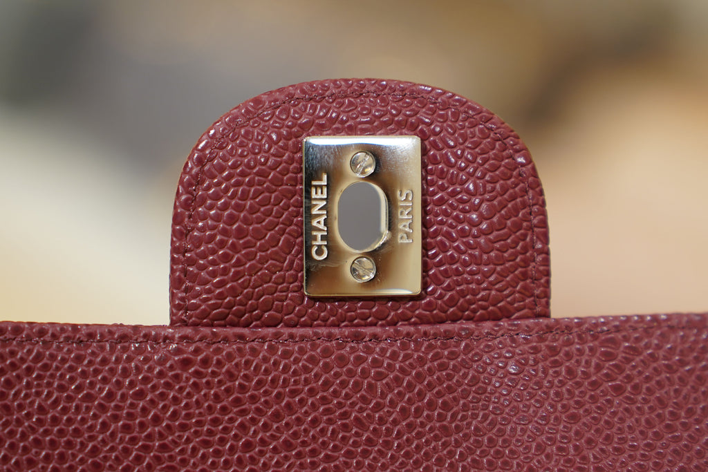 Chanel | Classic Flap Bag – Burgundy Caviar Leather – Silver Hardware