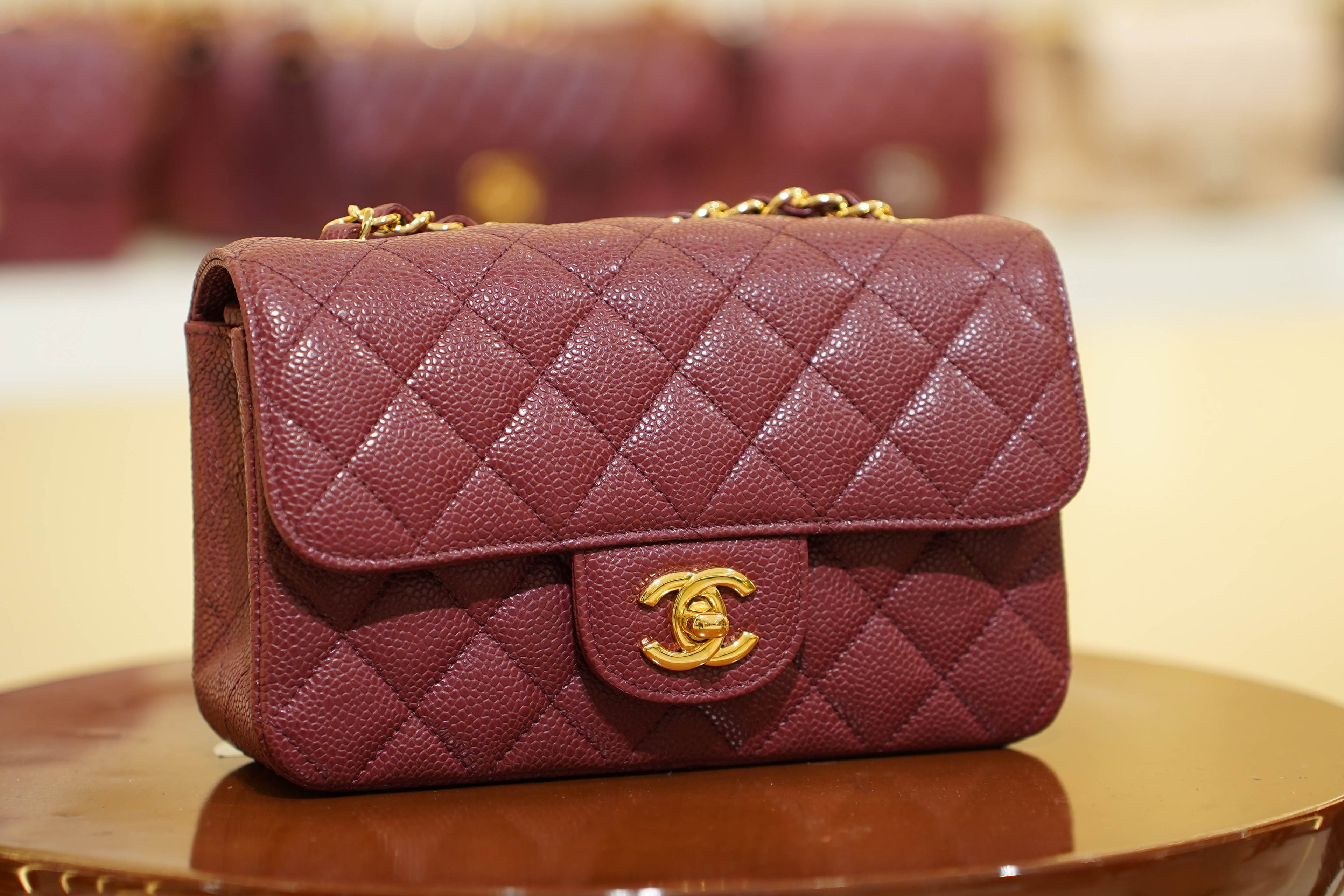 Chanel | Classic Flap Bag – Burgundy Caviar Leather – Gold Hardware