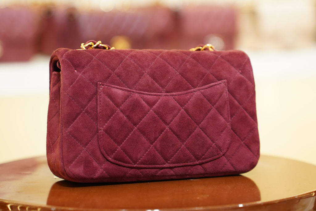Chanel | Classic Flap Bag – Burgundy Suede – Gold Hardware