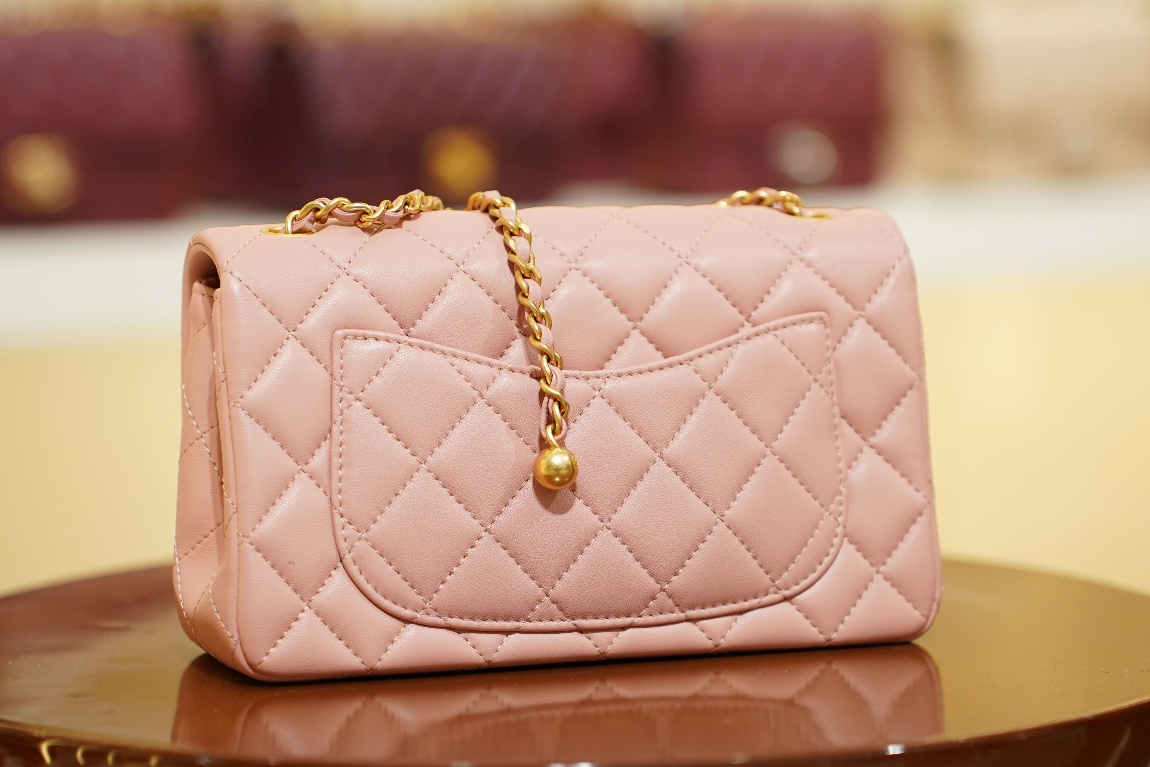 Chanel | Classic Flap Bag with Charm – Pink Lambskin – Gold Hardware