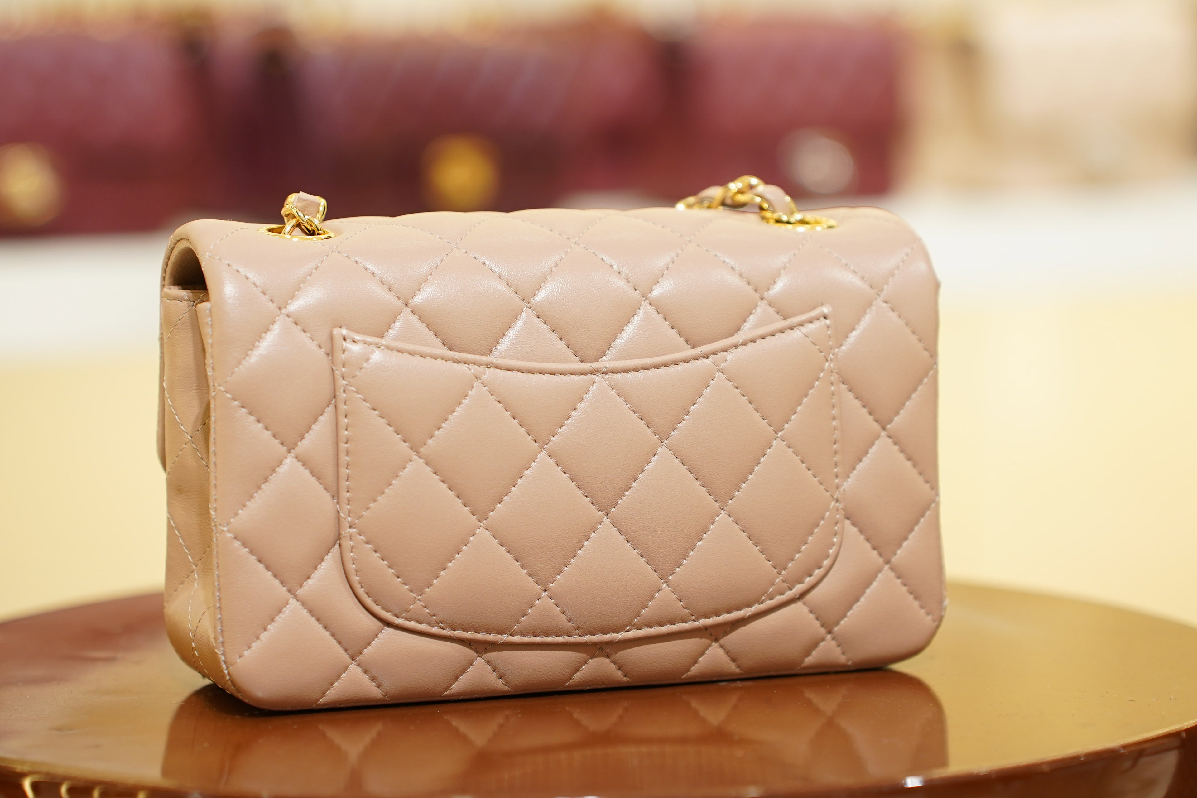 Chanel | Classic Flap Bag – Beige Lambskin – Gold Hardware