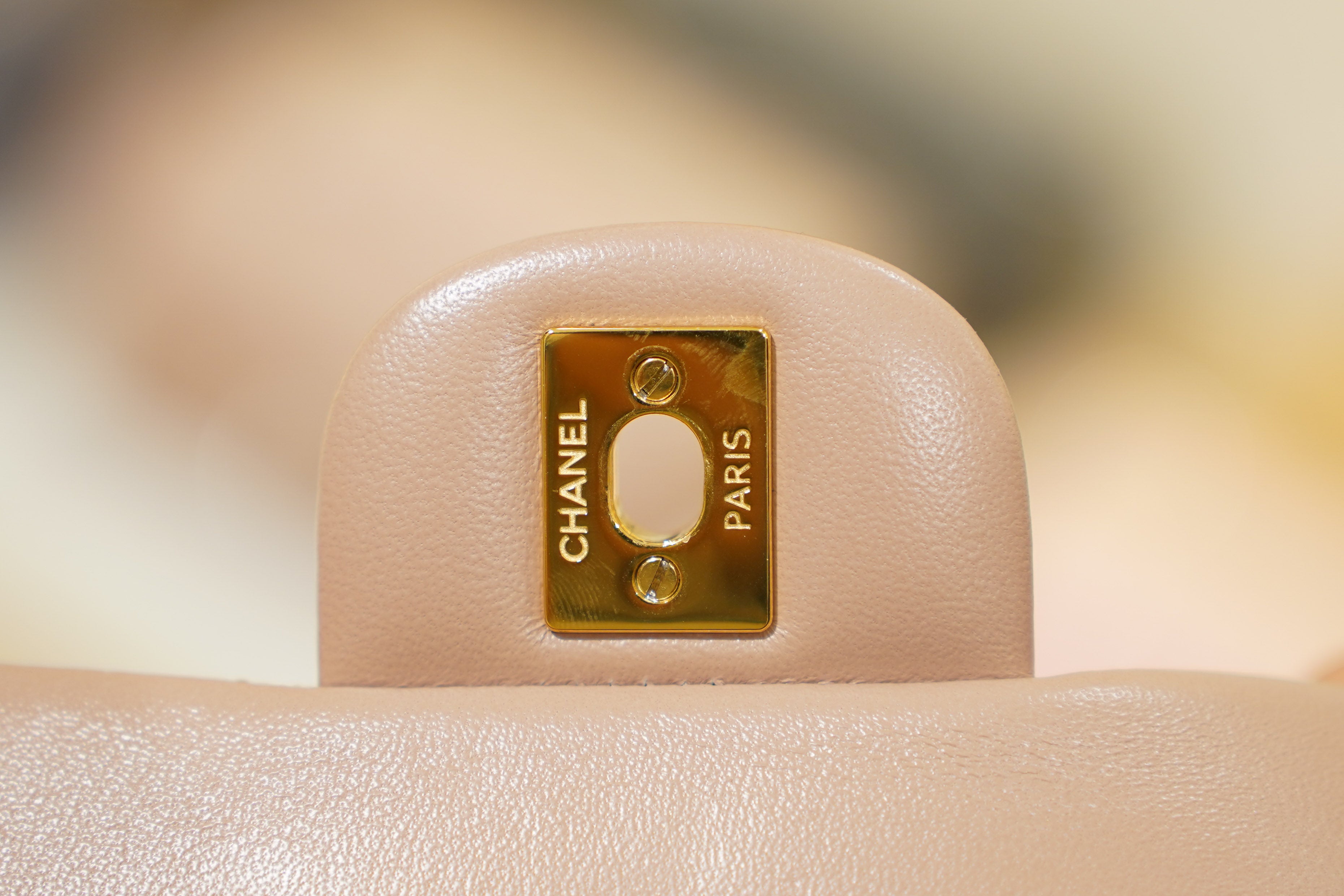 Chanel | Classic Flap Bag – Beige Lambskin – Gold Hardware