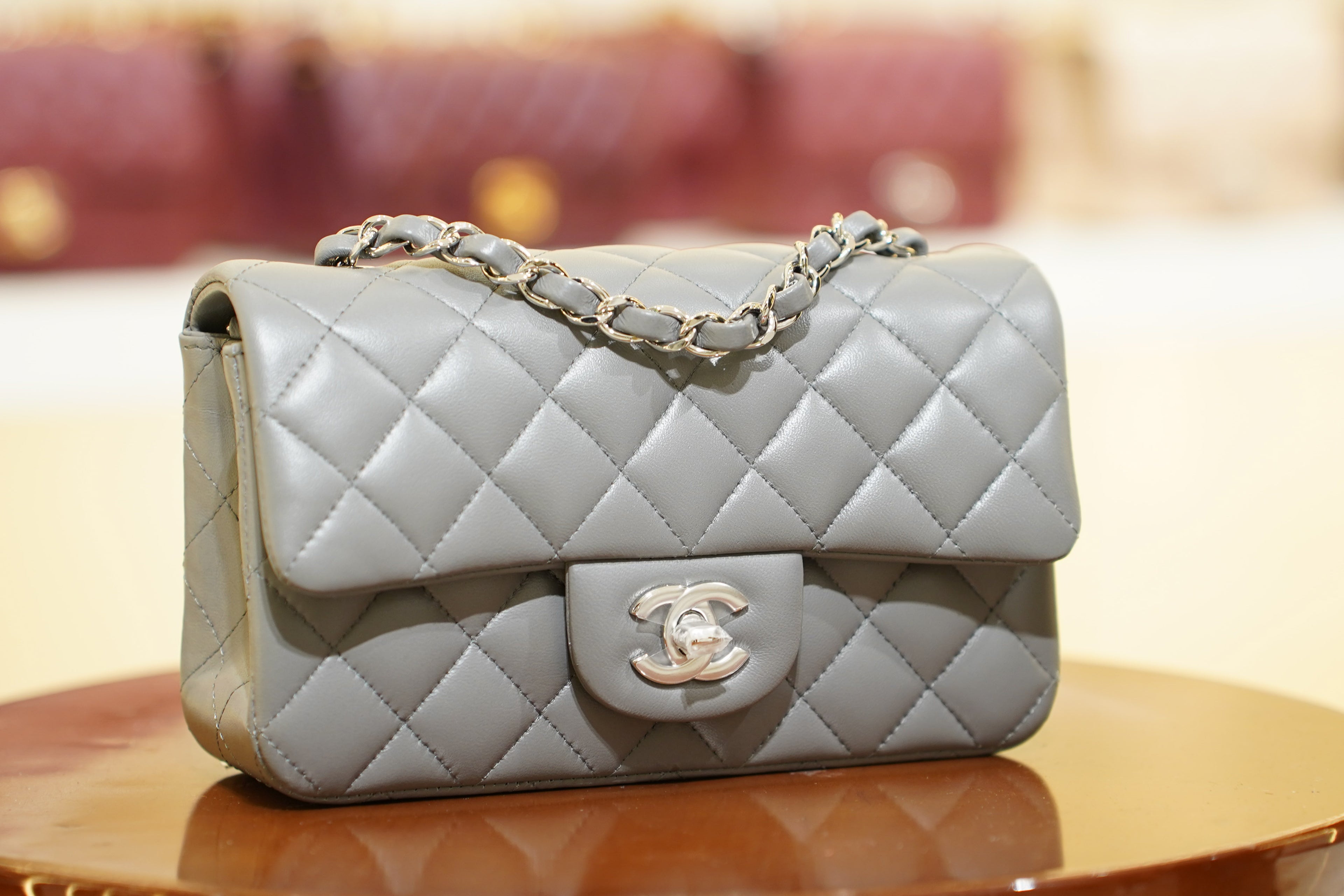 Chanel | Classic Flap Bag – Grey Lambskin – Silver Hardware
