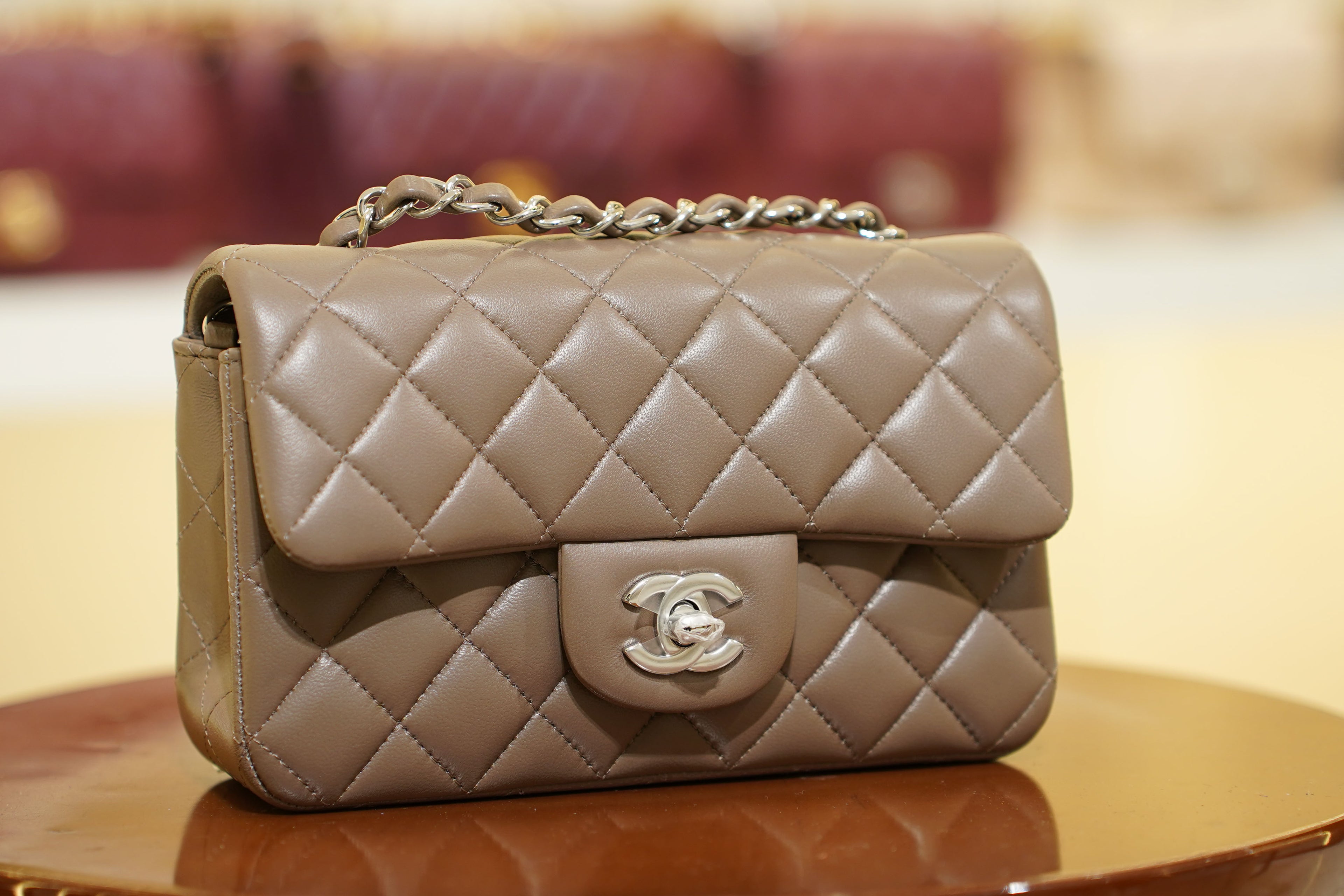Chanel | Classic Flap Bag – Taupe Lambskin – Silver Hardware