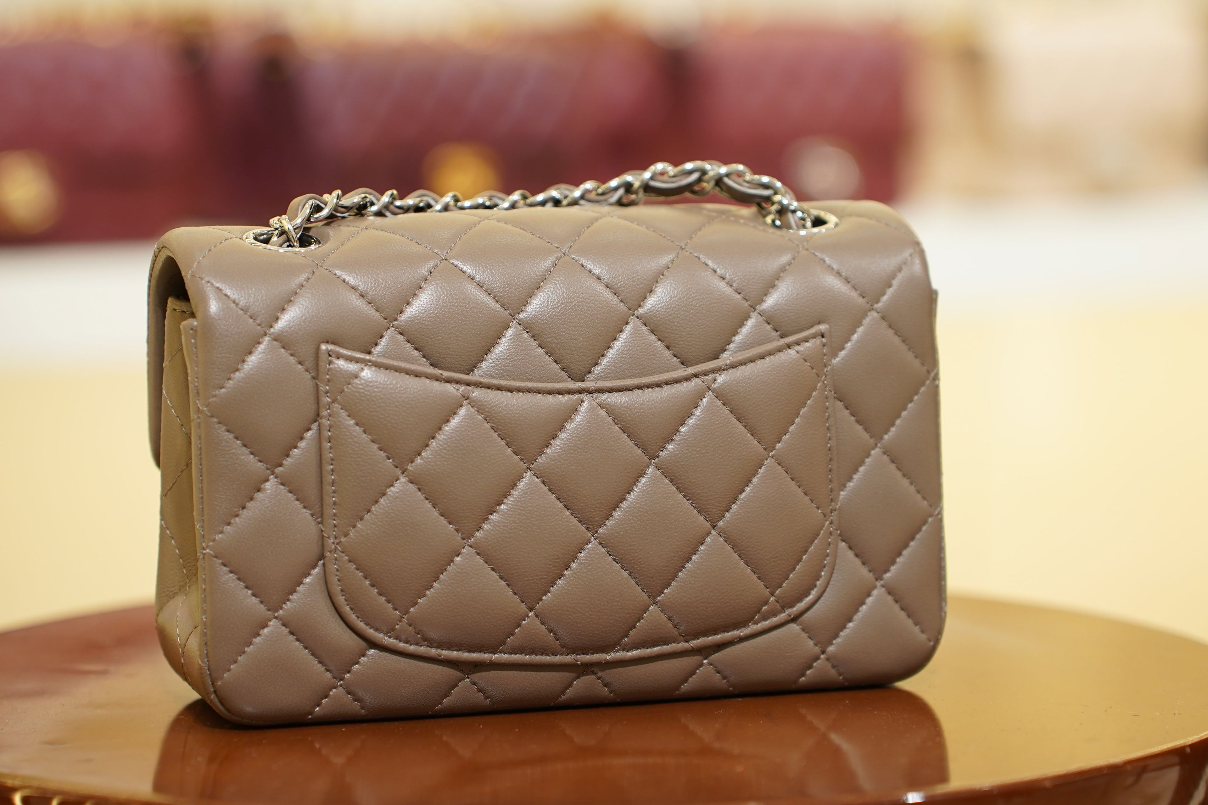 Chanel | Classic Flap Bag – Taupe Lambskin – Silver Hardware