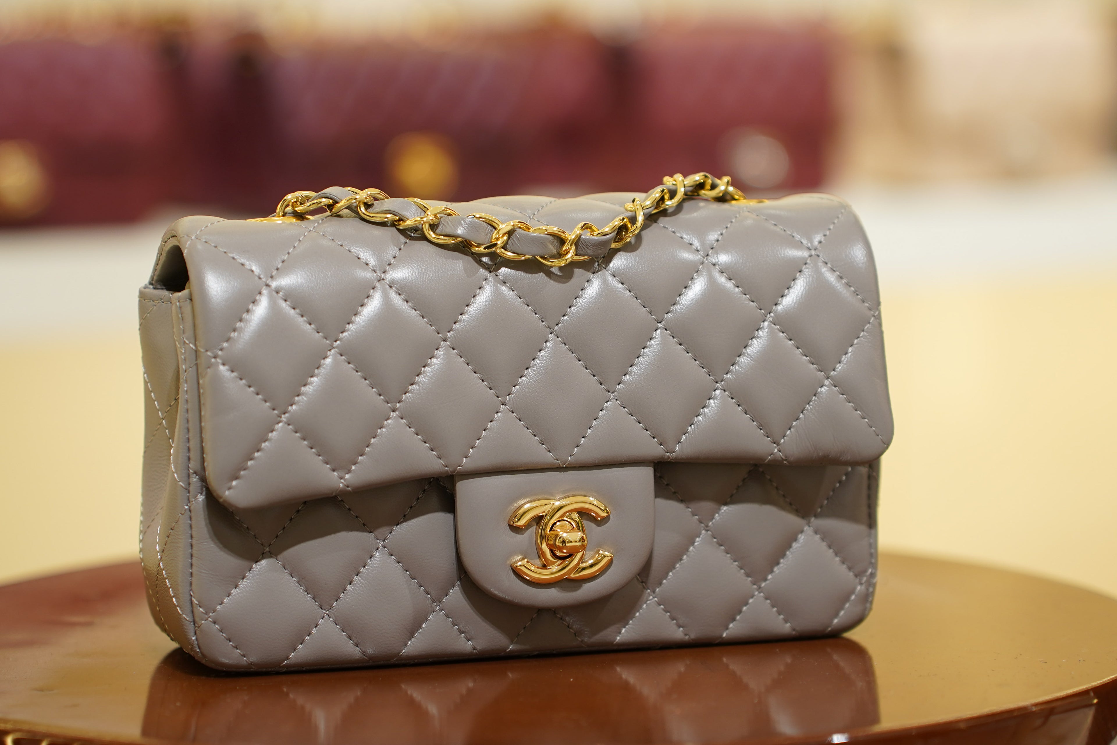 Chanel | Classic Flap Bag – Grey Lambskin – Gold Hardware