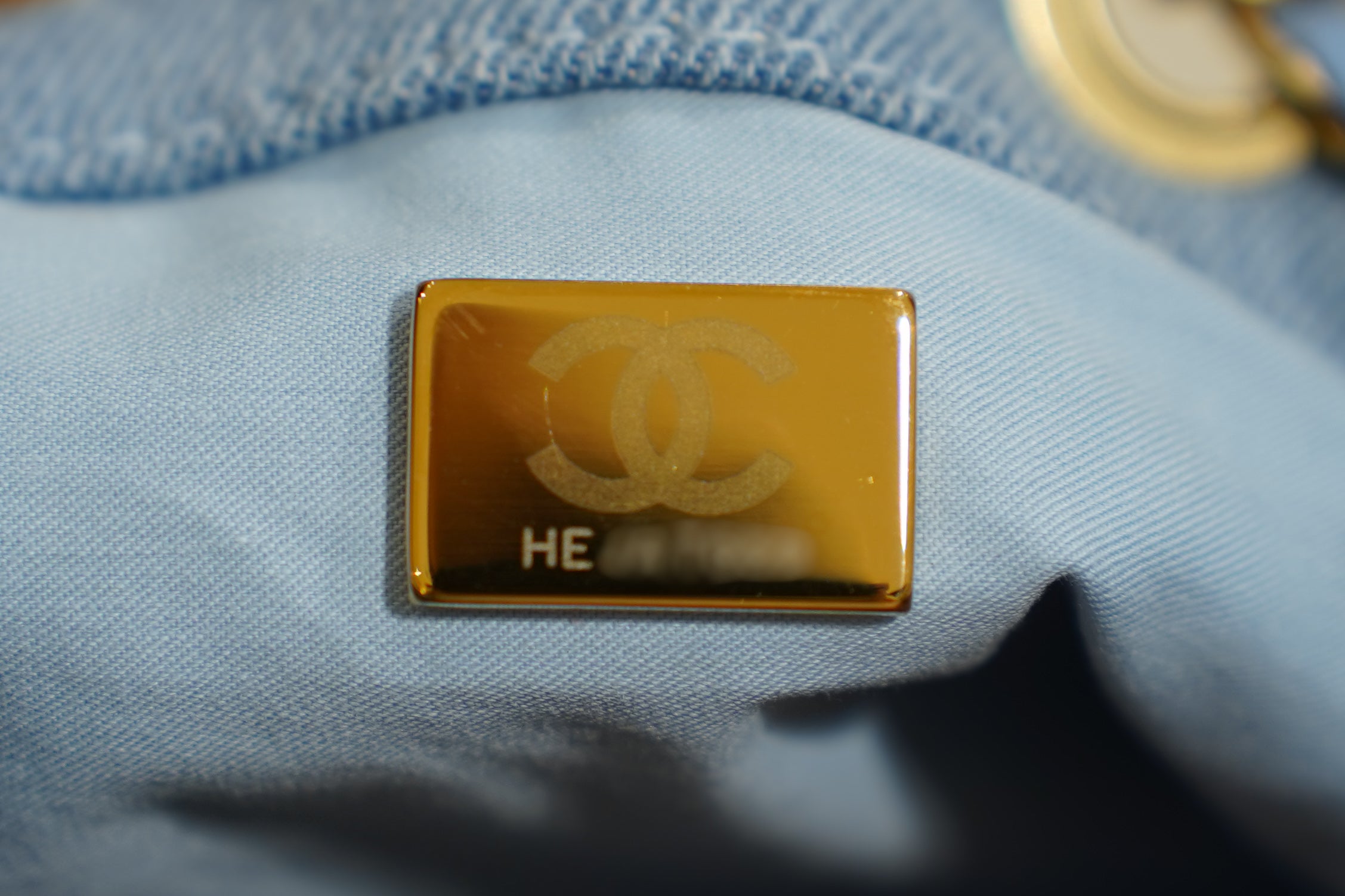 Chanel | 25 Small Handbag – Denim Fabric – Light Blue – Gold Hardware