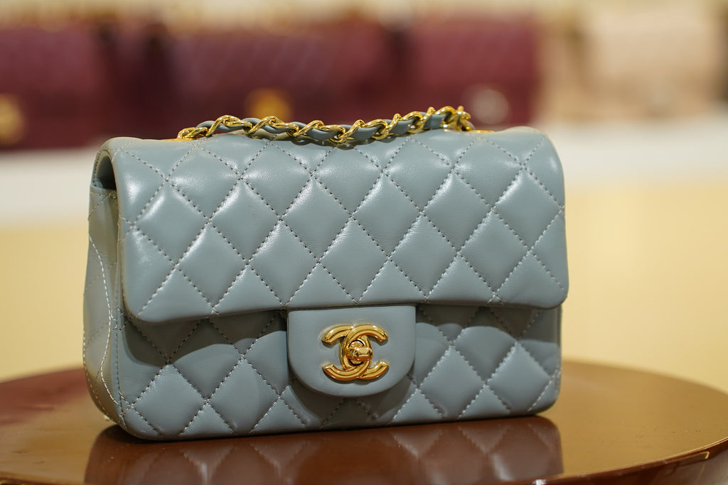 Chanel | Classic Flap Bag – Misty Blue Lambskin – Gold Hardware