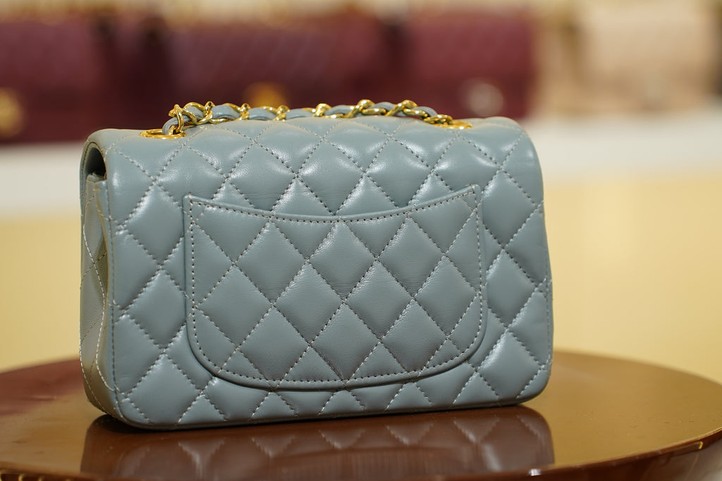 Chanel | Classic Flap Bag – Misty Blue Lambskin – Gold Hardware