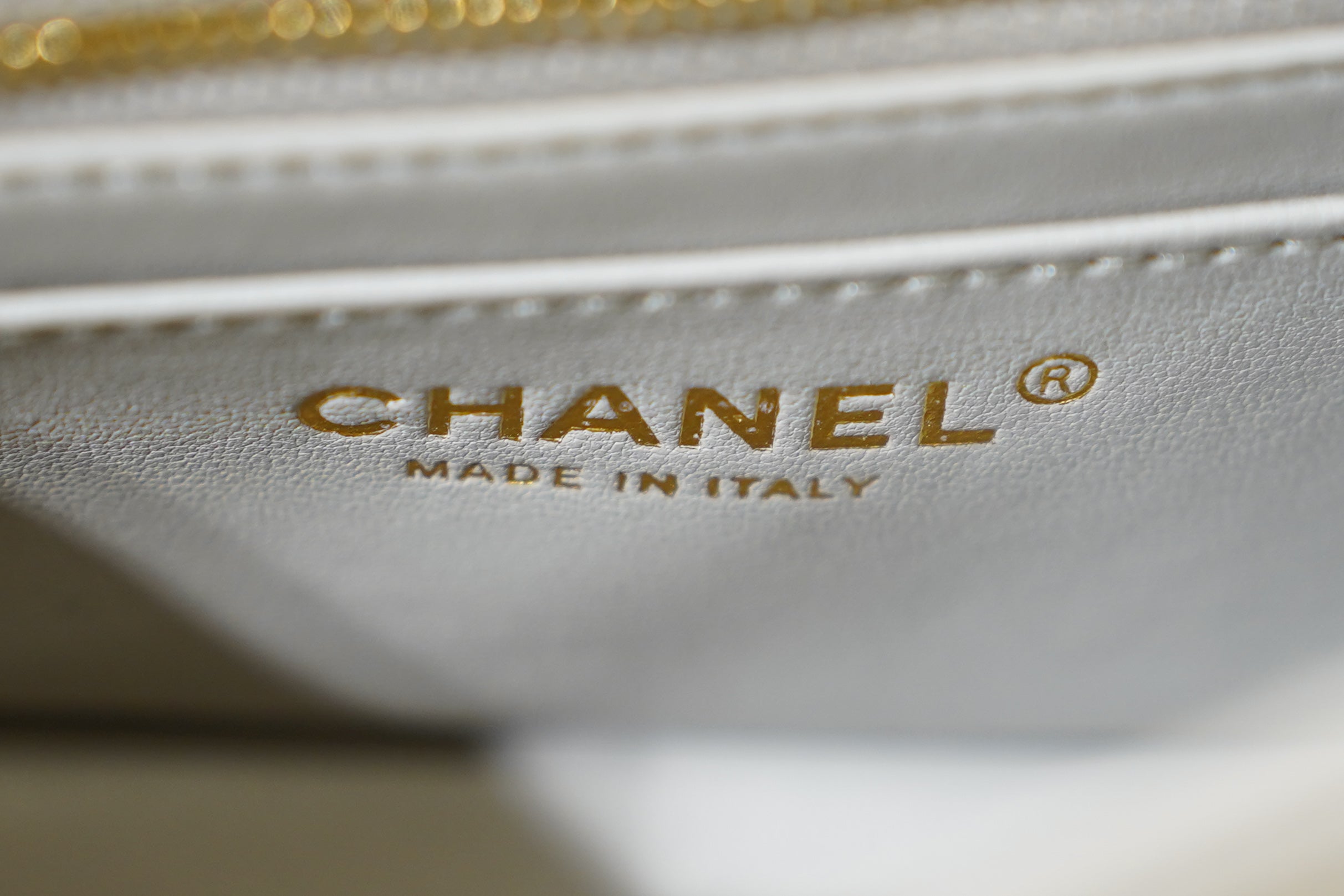 Chanel | Classic Flap Bag with Ball Charm – Light Grey Lambskin – Gold Hardware