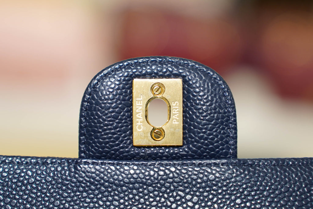 Chanel | Classic Flap Bag – Navy Caviar Leather – Gold Hardware