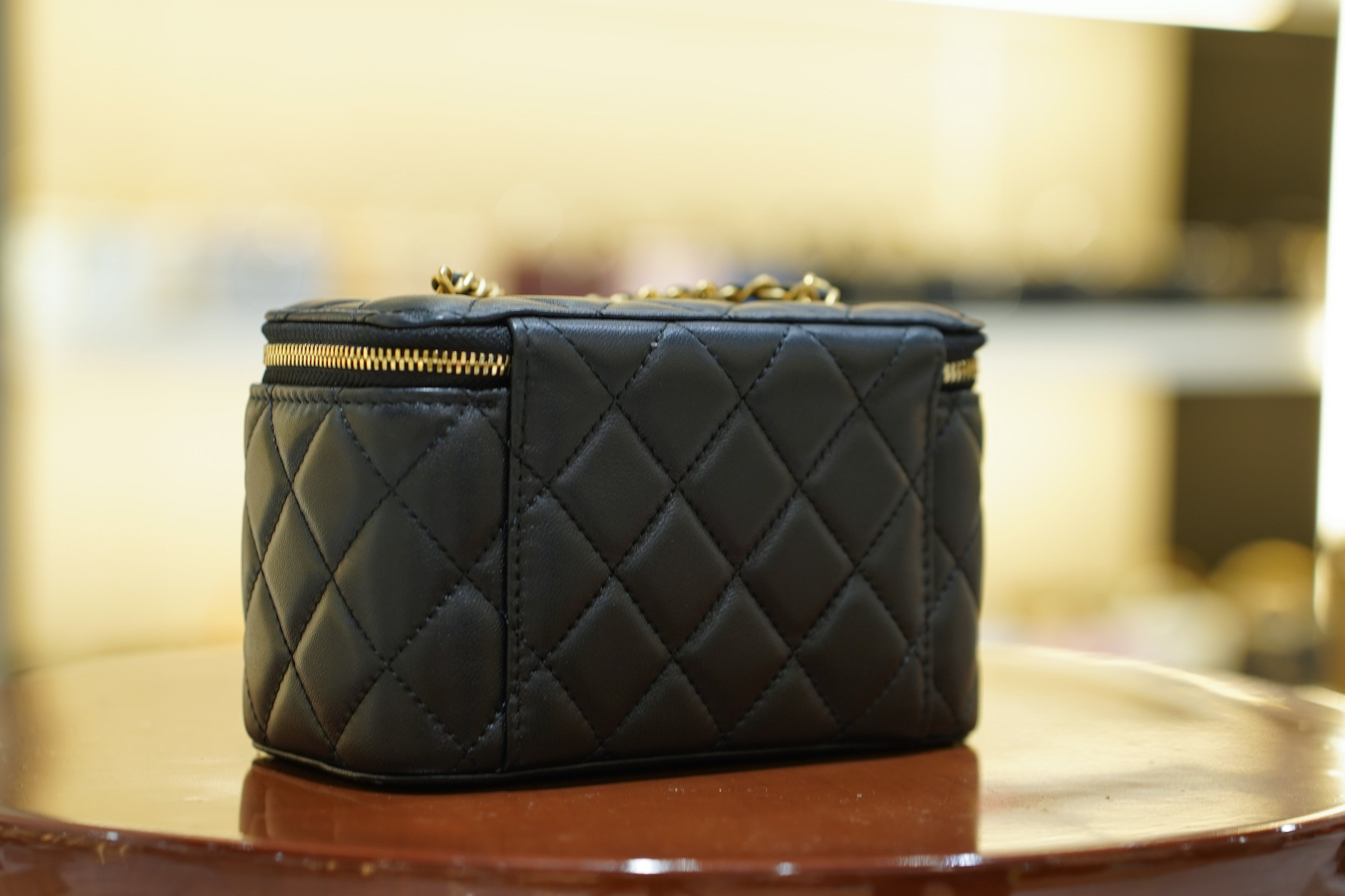 Chanel | Small Vanity Case – Black Lambskin – Gold Hardware