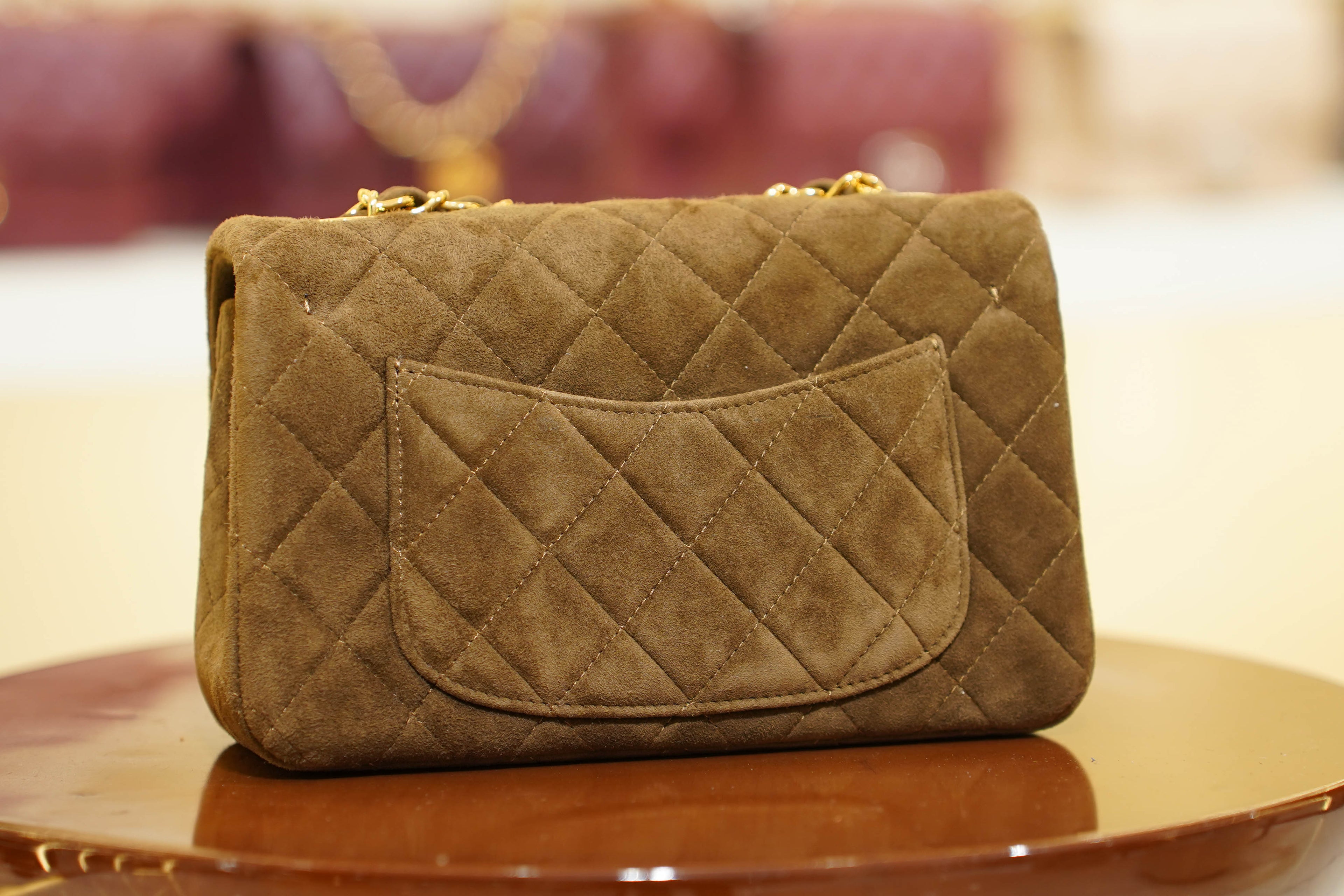 Chanel | Classic Flap Bag – Suede Taupe – Gold Hardware