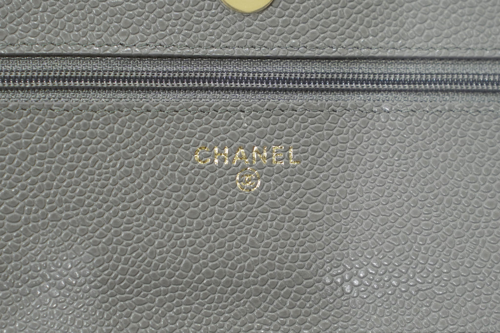 Chanel | Wallet on Chain (WOC) – Grey Caviar Leather – Gold Hardware