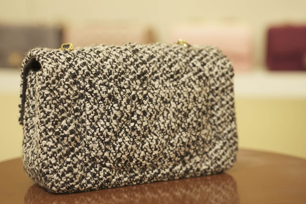Chanel | Classic Flap Bag – Black & White Tweed – Gold Hardware