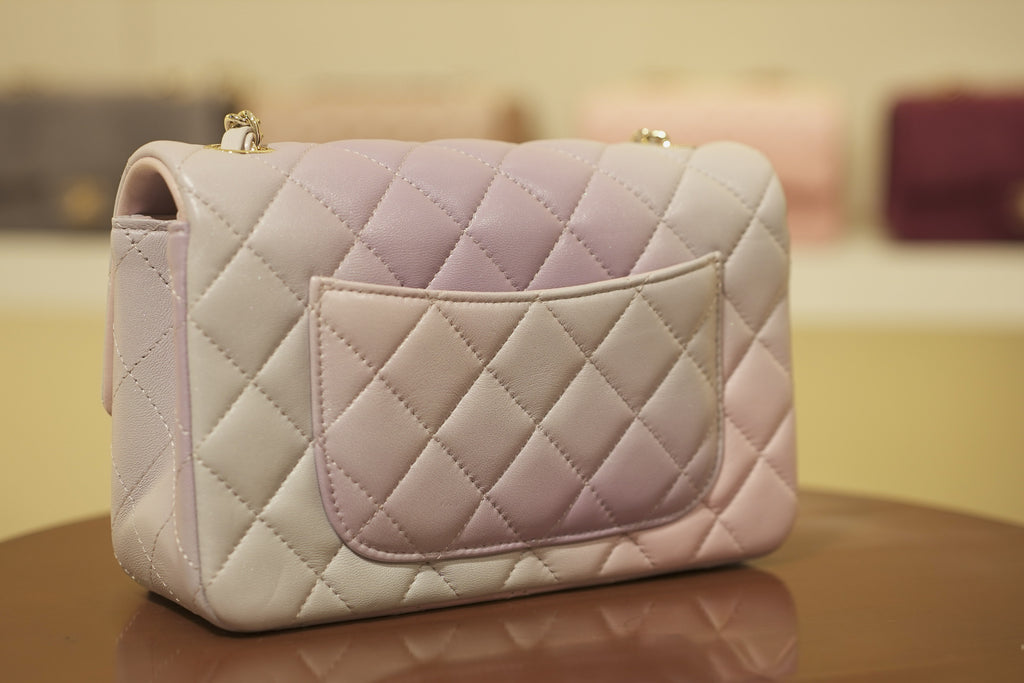 Chanel | Classic Flap Bag – Iridescent Lambskin – Pink & Lilac Gradient – Gold Hardware