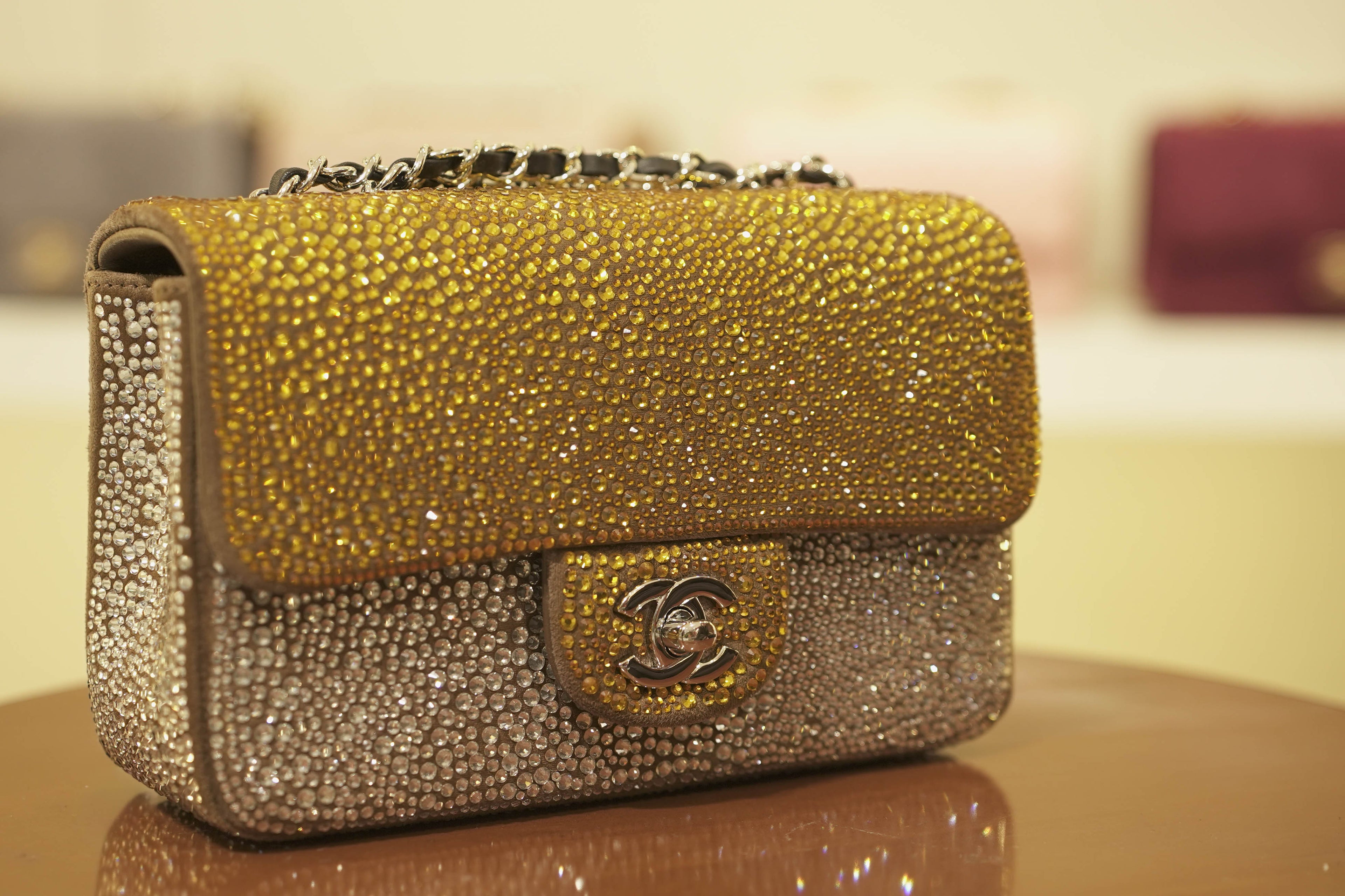 Chanel | Classic Flap Bag – Crystal-Embellished Gradient Gold & Silver – Silver Hardware