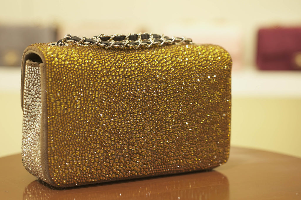 Chanel | Classic Flap Bag – Crystal-Embellished Gradient Gold & Silver – Silver Hardware