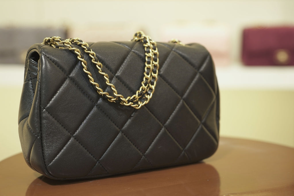Chanel | Classic Flap Bag – Black Lambskin with Pearls – Gold Hardware
