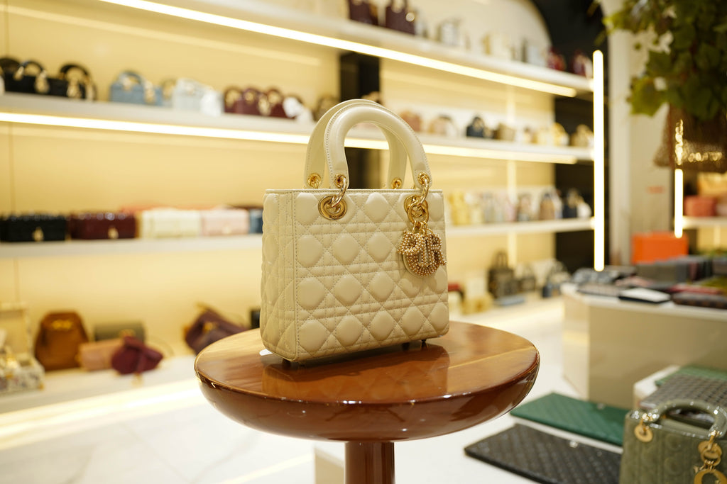 Dior | Lady Dior – Lambskin – Cream – Gold Hardware
