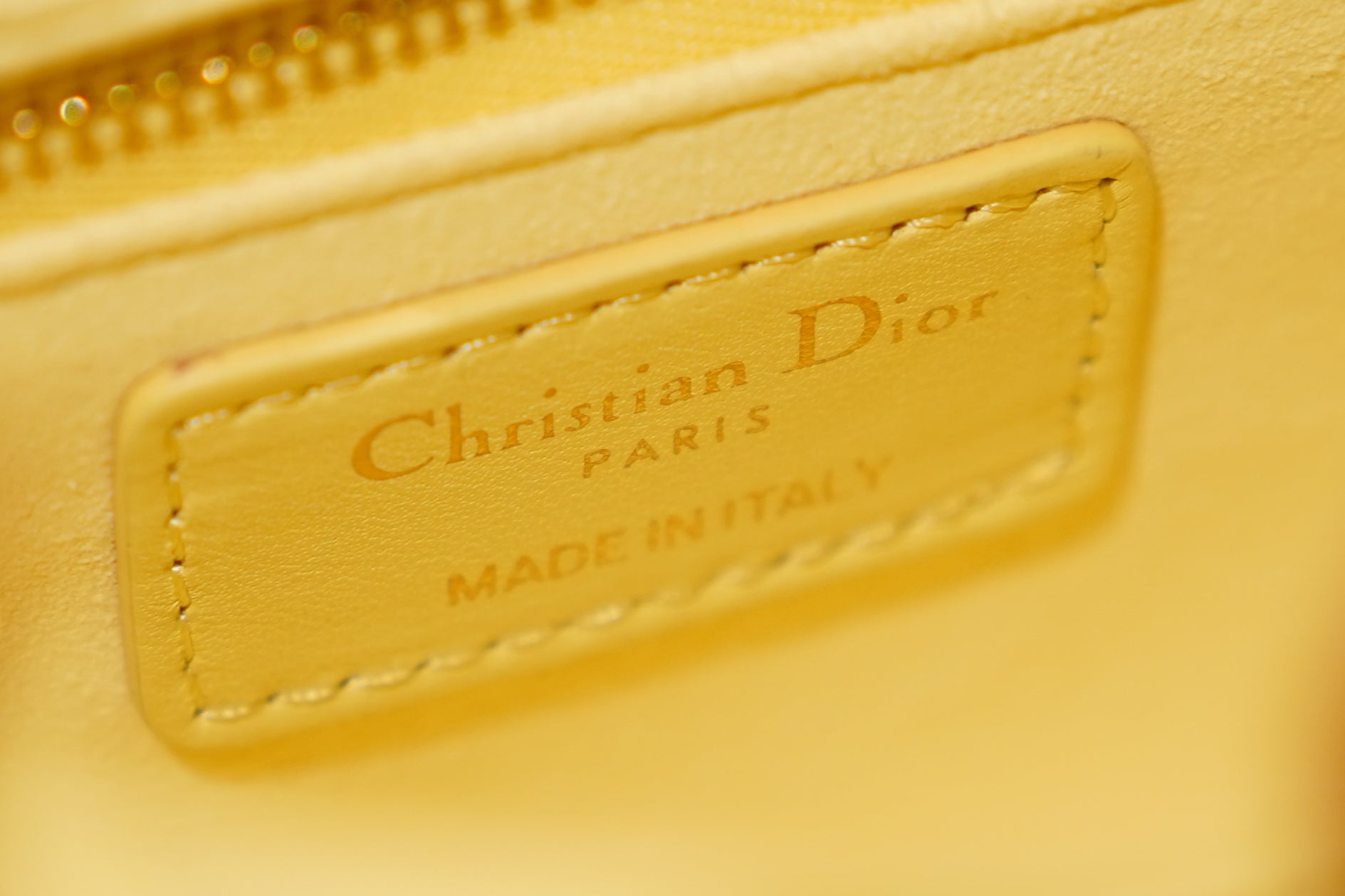 Dior | Lady Dior (Small) – Lambskin – Yellow – Gold Hardware