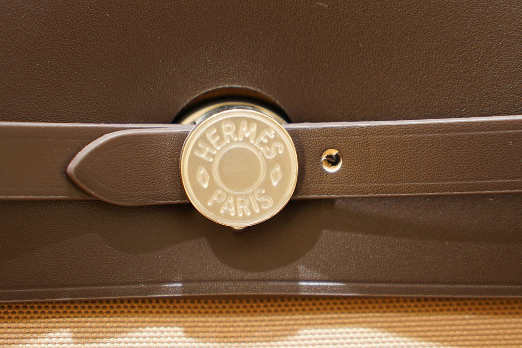 Hermes | Herbag Medium – Canvas – Beige – Silver Hardware